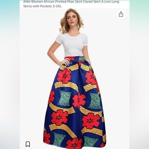 African print maxi skirt size XL